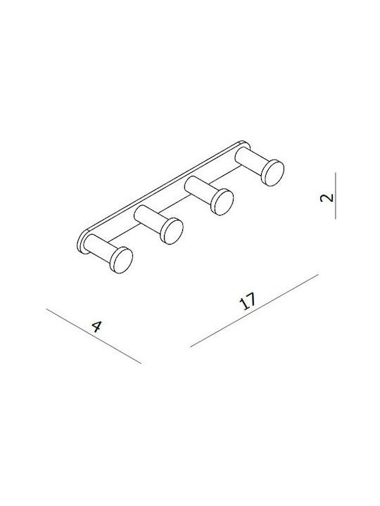Εικόνα της Άγκιστρο 4 Θέσεων Langberger Series 280 21280-34A Chrome