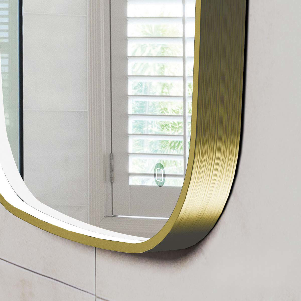 Εικόνα της Καθρέπτης Φωτιζόμενος LED Luminor Fiz 60 60x80cm Gold Brushed