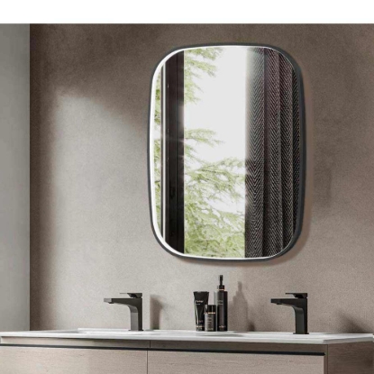 Εικόνα της Καθρέπτης Φωτιζόμενος LED Luminor Fiz 60 60x80cm Black Brushed