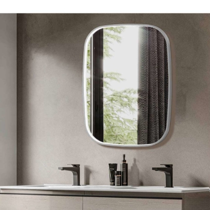 Εικόνα της Καθρέπτης Φωτιζόμενος LED Luminor Fiz 60 60x80cm Inox Brushed