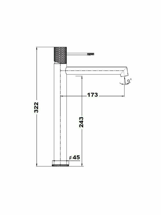 Εικόνα της Μπαταρία Νιπτήρος Ψηλή Orabella Terra 10308 Gun Metal Light