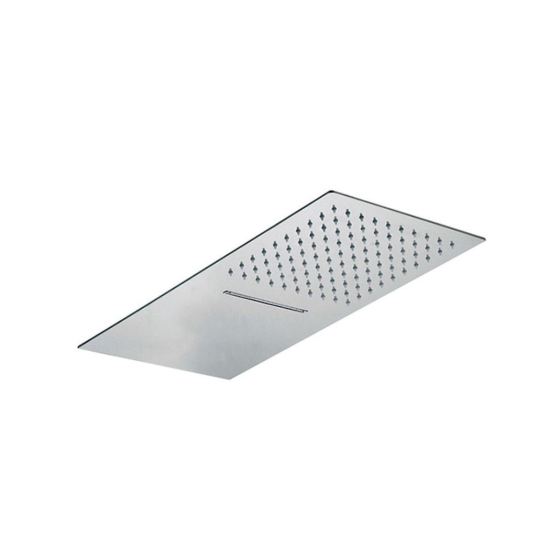 Εικόνα της Ανακλινόμενη Κεφαλή Ορθογώνια Με Καταρράκτη 2 Σημείων 50x25cm Orabella 15125 Inox