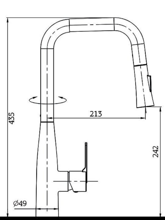 Εικόνα της Μπαταρία Κουζίνας Orabella Comfort Ντους 2 Ροών 20124 Χρωμέ