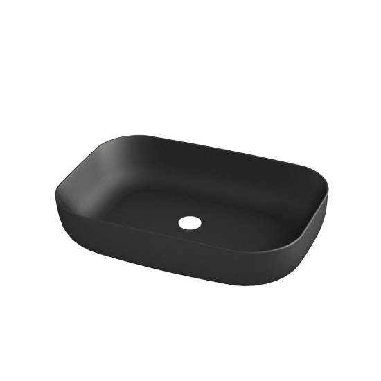 Εικόνα της Νιπτήρας Μπάνιου Orabella Metamorfosis 42600 60x42cm Επικαθήμενος 60104  Μαύρο Ματ