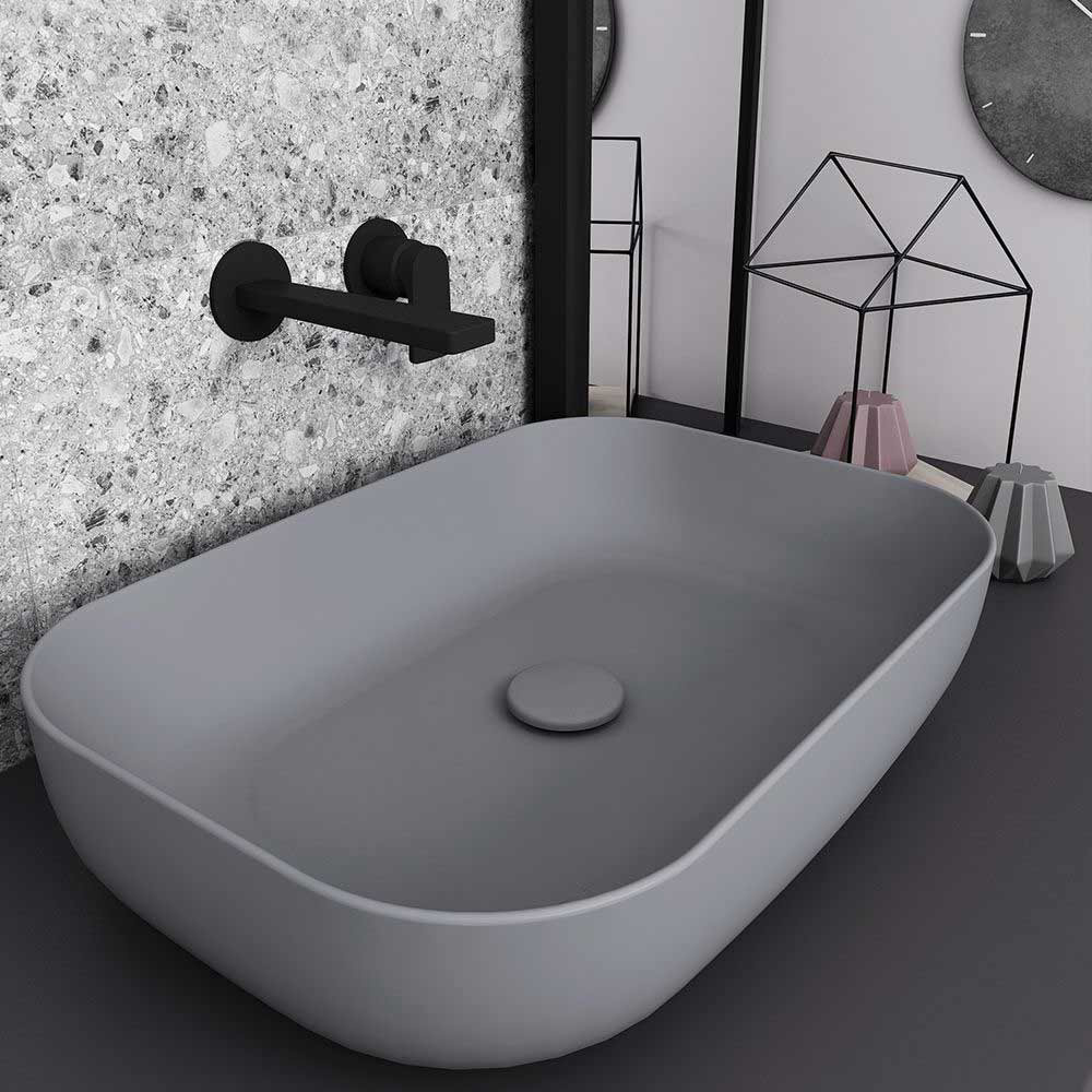 Εικόνα της Νιπτήρας Μπάνιου Orabella Metamorfosis 42600 60x42cm Επικαθήμενος 60106 Γκρι Ματ
