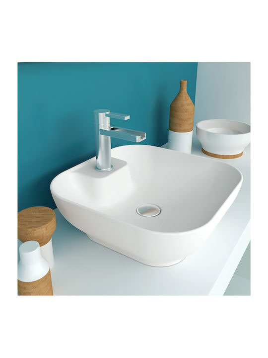 Εικόνα της Νιπτήρας Μπάνιου Orabella Trend Square 01 42x42cm Επικαθήμενος 60130 Λευκός