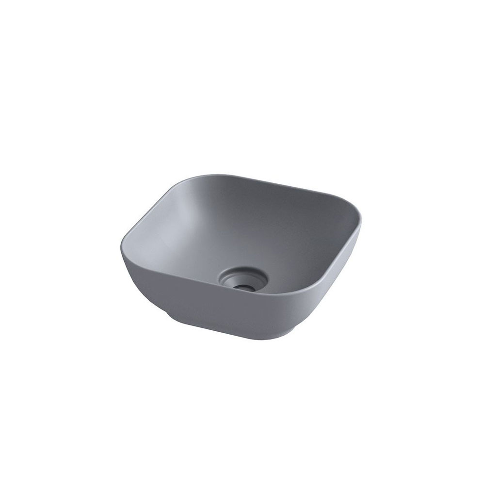Εικόνα της Νιπτήρας Μπάνιου Orabella Trend Square 02 38x38cm Επικαθήμενος 60134 Γκρι Ματ