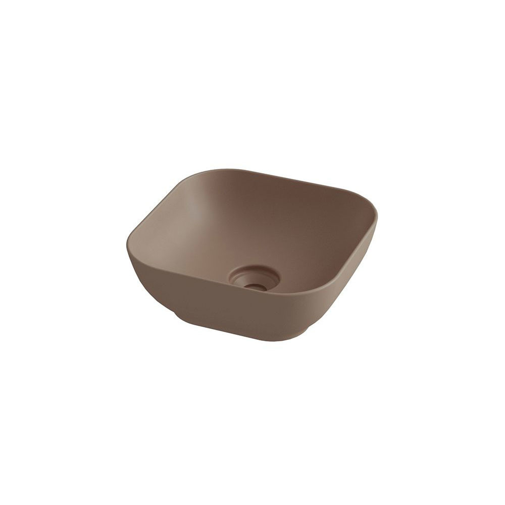 Εικόνα της Νιπτήρας Μπάνιου Orabella Trend Square 02 38x38cm Επικαθήμενος 60135 Καφέ Ματ