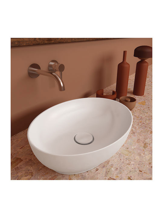 Εικόνα της Νιπτήρας Μπάνιου Orabella Trend Oval 02 50x38cm Επικαθήμενος 60138 Λευκός