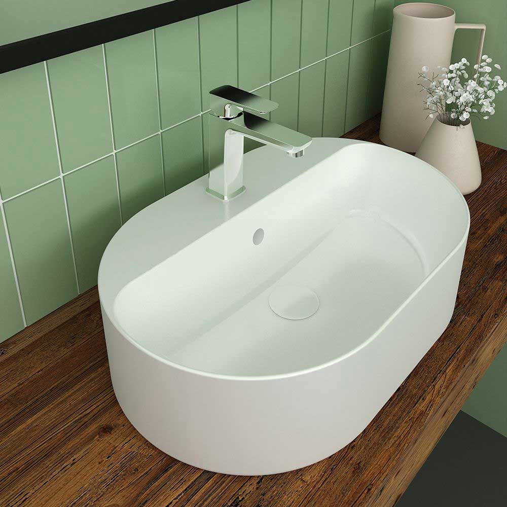 Εικόνα της Νιπτήρας Μπάνιου Orabella Open Oval 02 60x40cm Επικαθήμενος 60142 Λευκός