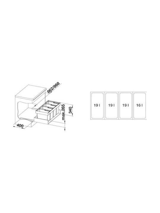 Εικόνα της Blanco Flexon II Low 90/4 Καλάθι Διαχείρησης Απορριμμάτων 521475