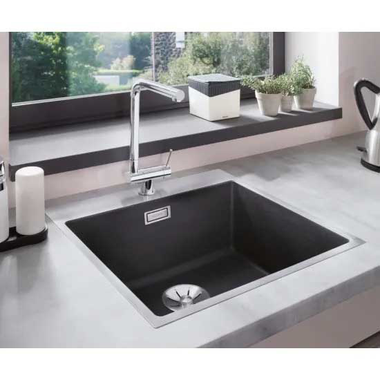 Εικόνα της Νεροχύτης Ένθετος Blanco Subline 500-IF/A Silgranit Steel Frame 54,3x51cm Black 526000