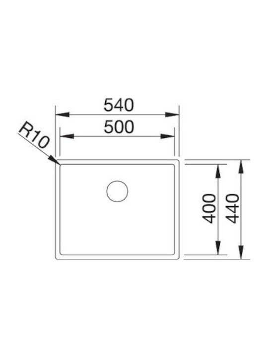 Εικόνα της Νεροχύτης Υποκαθήμενος Blanco Claron 500-U (54x44) Λείος 521577