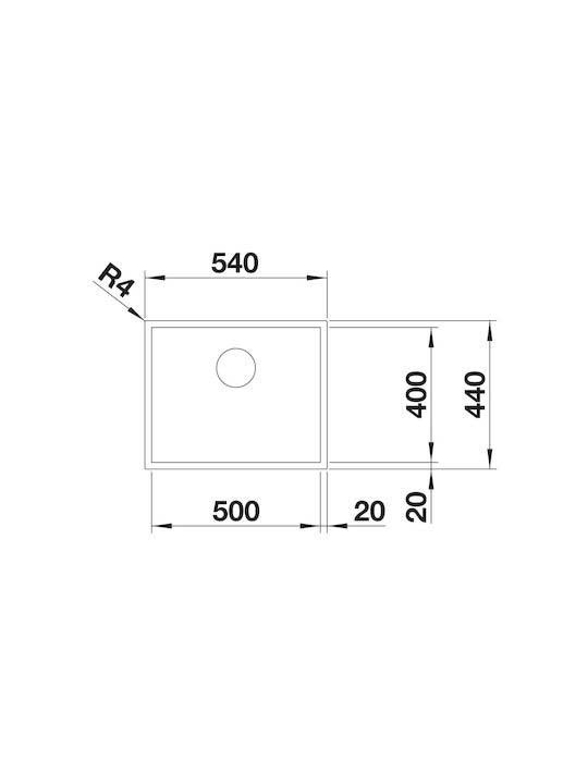 Εικόνα της Νεροχύτης Ένθετος Blanco Zerox 500-IF(54x44) Dark Steel 526245