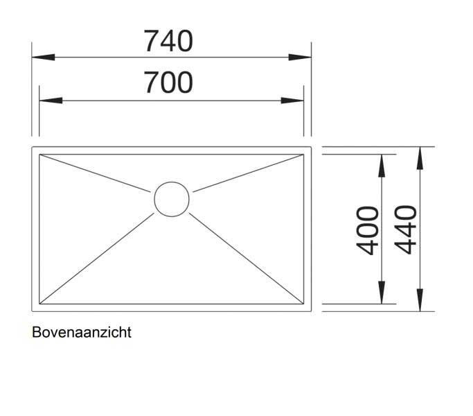 Εικόνα της Νεροχύτης Υποκαθήμενος Blanco Zerox 700-U (74x44) Λείος 521593