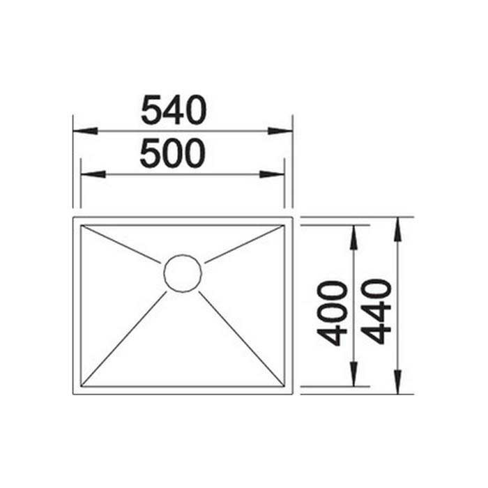 Εικόνα της Νεροχύτης Υποκαθήμενος Blanco Zerox 500-U (54x44) Λείος 521589