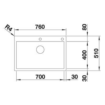 Εικόνα της Νεροχύτης Blanco Zerox 700-IF/A Durinox (76x51) Λείος 523102