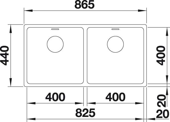 Εικόνα της Νεροχύτης Υποκαθήμενος Blanco Andano 400/400-U (86,5x44) Λείος 522987