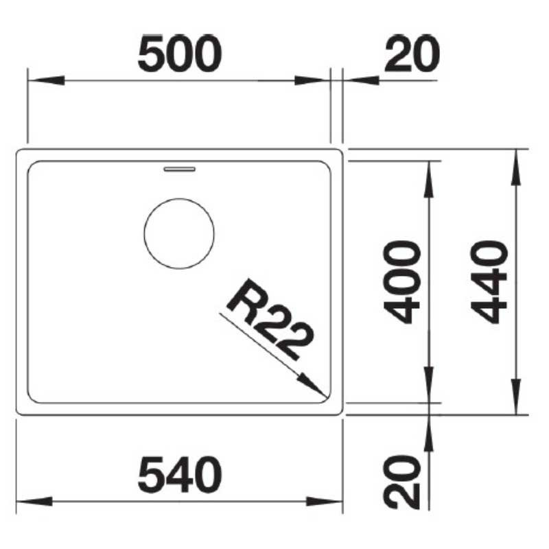 Εικόνα της Νεροχύτης Υποκαθήμενος Blanco Andano 500-U (54x44) Λείος 522967