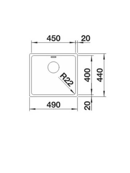 Εικόνα της Νεροχύτης Υποκαθήμενος Blanco Andano 450-U (49x44) Λείος 522963