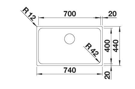 Εικόνα της Νεροχύτης  Blanco Solis 700-IF (74x44) Λείος 526126