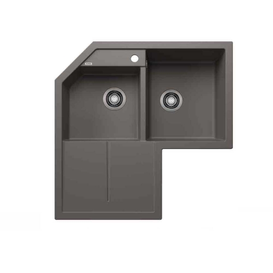 Εικόνα της Γωνιακός Νεροχύτης Blanco Metra 9 E Silgranit 83x83cm Volcano Grey 526798