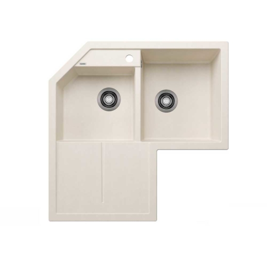 Εικόνα της Γωνιακός Νεροχύτης Blanco Metra 9 E Silgranit 83x83cm Soft White 526801