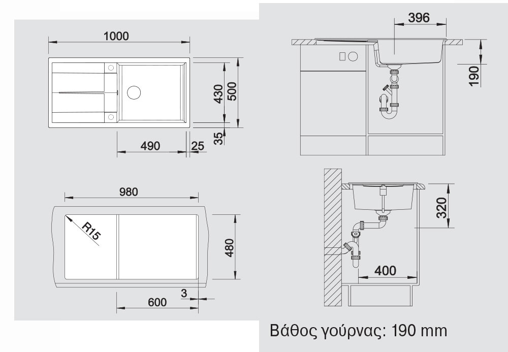 Εικόνα της Νεροχύτης Blanco Metra XL 6 S Silgranit 100x50cm Black 525930