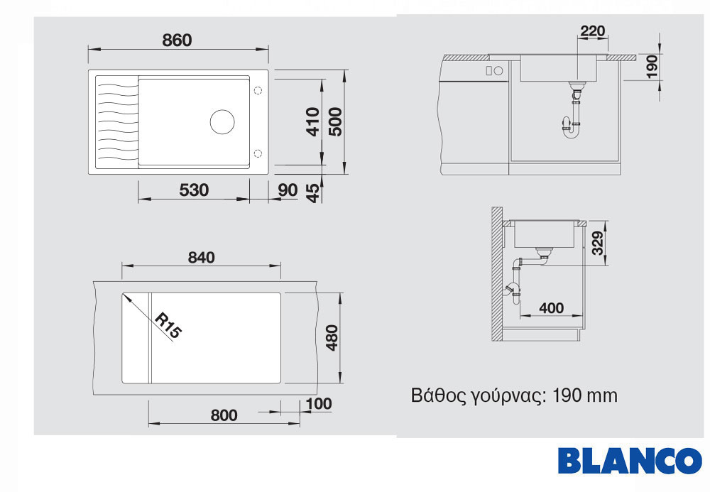 Εικόνα της Νεροχύτης Blanco Elon XL 8 S Silgranit 86x50cm Coffee 524879