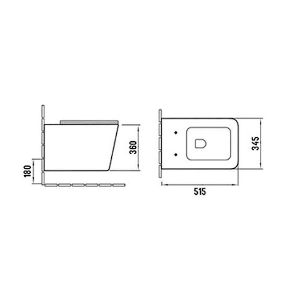 Εικόνα της Λεκάνη Κρεμαστή Tema Siamp Smart SMA326 Rimless 51,5cm Με Slim Soft Close Κάλυμμα