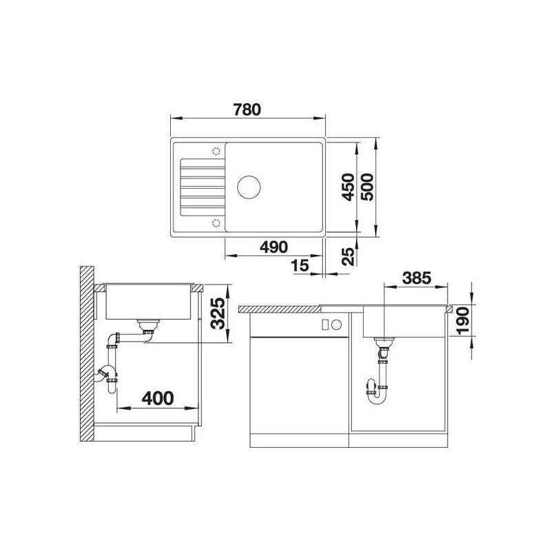 Εικόνα της Νεροχύτης Blanco Zia XL 6 S Compact Silgranit 78x50cm Black 526019