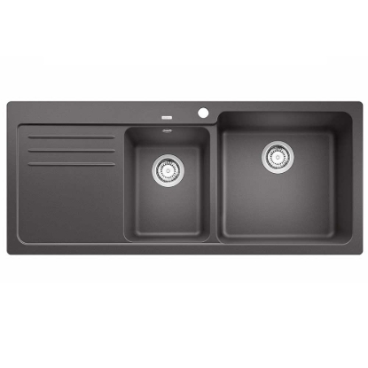 Εικόνα της Νεροχύτης Blanco Naya 8 S Silgranit 116x50cm Rock Grey 525780