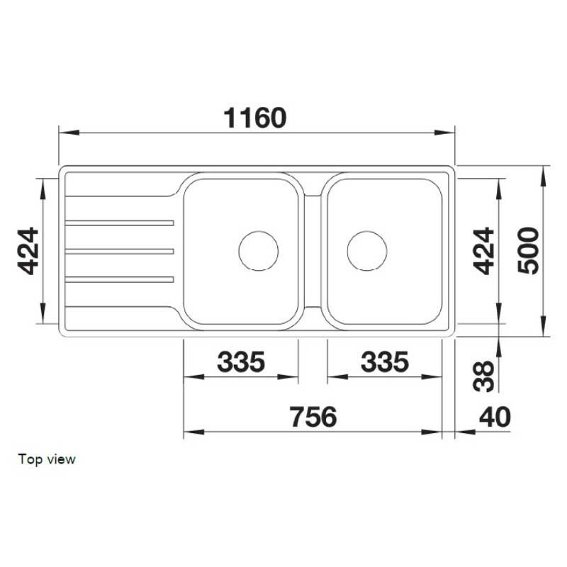 Εικόνα της Νεροχύτης  Blanco Lemis 8 S-IF (116x50) Λείος 523036