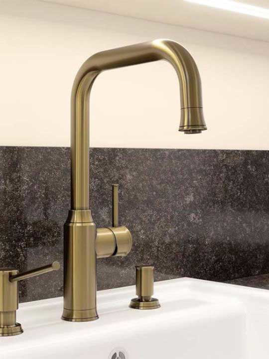 Εικόνα της Μπαταρία Κουζίνας Blanco Livia-S 526687 Satin Gold