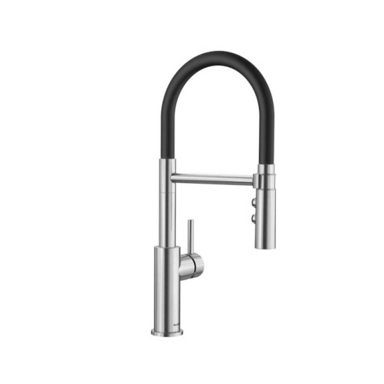 Εικόνα της Μπαταρία Κουζίνας Blanco Catris-S Flexo 525792 Ντους Με Μαγνητική Επαφή PVD Steel