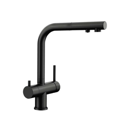 Εικόνα της Μπαταρία Κουζίνας Φιλτραρίσματος Νερού Blanco Fontas-S II Ντους 526672 Black Matt