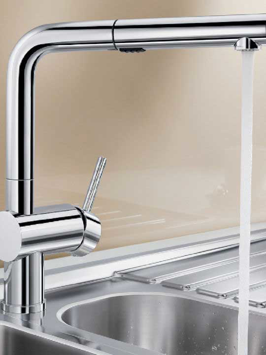 Εικόνα της Μπαταρία Κουζίνας Blanco Linus-S Vario 518406 Ντους Χρωμέ