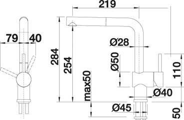 Εικόνα της Μπαταρία Κουζίνας Blanco Linus-S Vario 518406 Ντους Χρωμέ