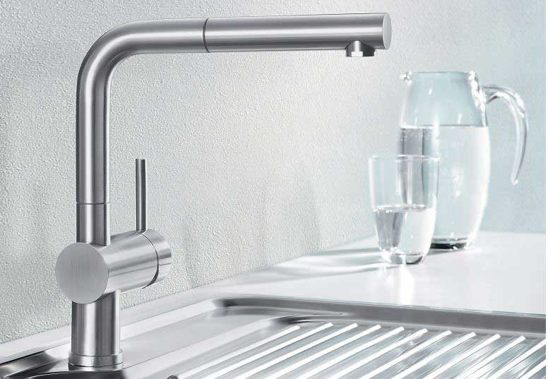 Εικόνα της Μπαταρία Κουζίνας Blanco Linus-S 526242 Ντους PVD Steel