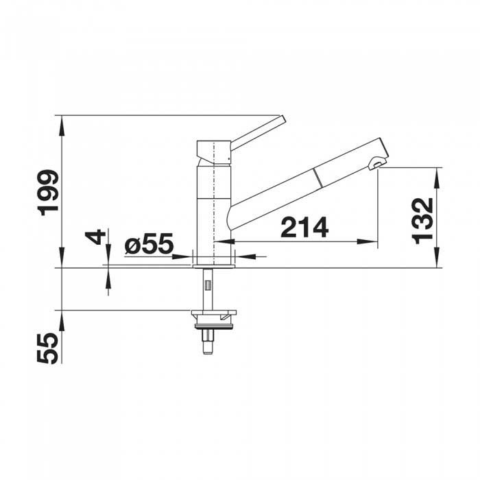 Εικόνα της Μπαταρία Κουζίνας Blanco Kano-S Ντους 525038 Anthracite/Chrome