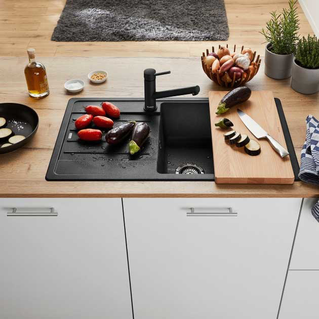 Εικόνα της Μπαταρία Κουζίνας Blanco Kano-S Ντους 526668 Black Matt
