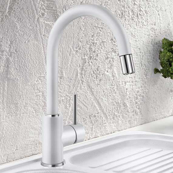 Εικόνα της Μπαταρία Κουζίνας Blanco Mida-S Ντους 526968 Soft White