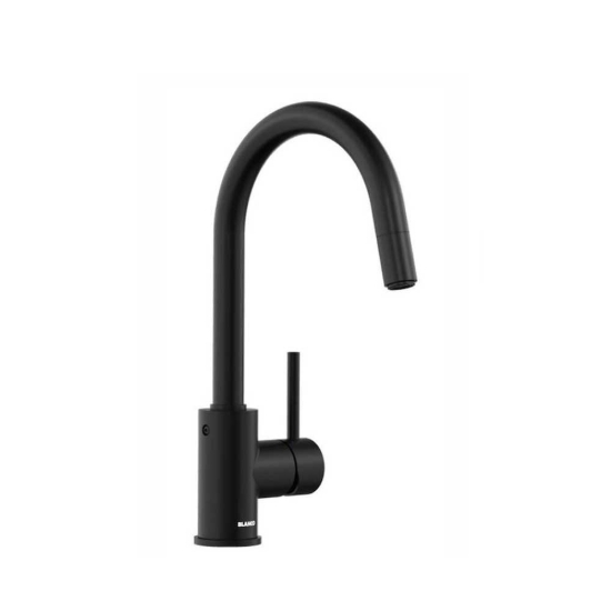 Εικόνα της Μπαταρία Κουζίνας Blanco Mida-S Ντους 526653 Black Matt