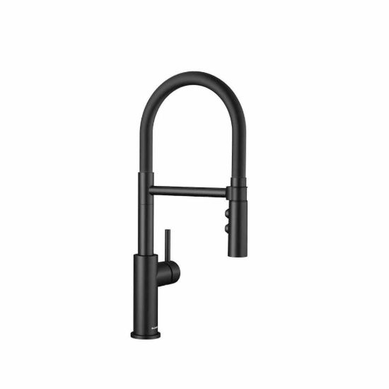 Εικόνα της Μπαταρία Κουζίνας Blanco Catris-S Flexo 525793 Ντους Με Μαγνητική Επαφή Μαύρο Ματ