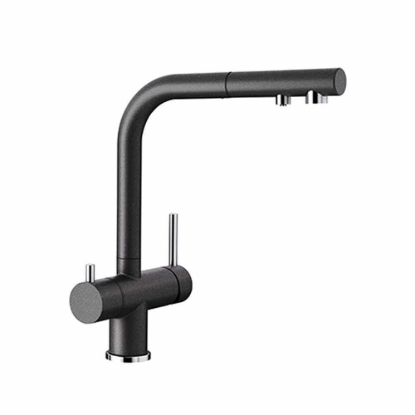 Εικόνα της Μπαταρία Κουζίνας Φιλτραρίσματος Νερού Blanco Fontas-S II Ντους 525200 Anthracite