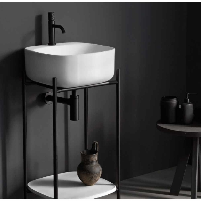 Εικόνα της Νιπτήρας Μπάνιου Scarabeo Moon 42R 5504-300 42x42cm