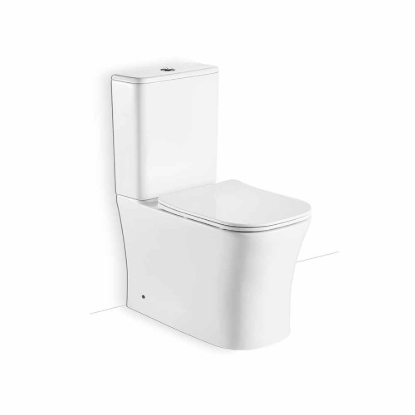 Εικόνα της Λεκάνη Bianco Ceramica Norma Χ.Π. Back To Wall 62cm Rimless Κομπλέ Με Slim Soft Close Κάλυμμα NR12100SC-300