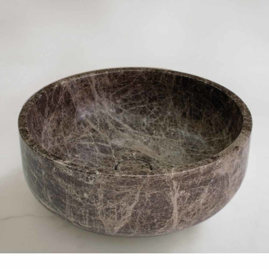 Εικόνα της Νιπτήρας Μπάνιου Fossil Thalo DR39-523 Ø39cm Emperador Dark