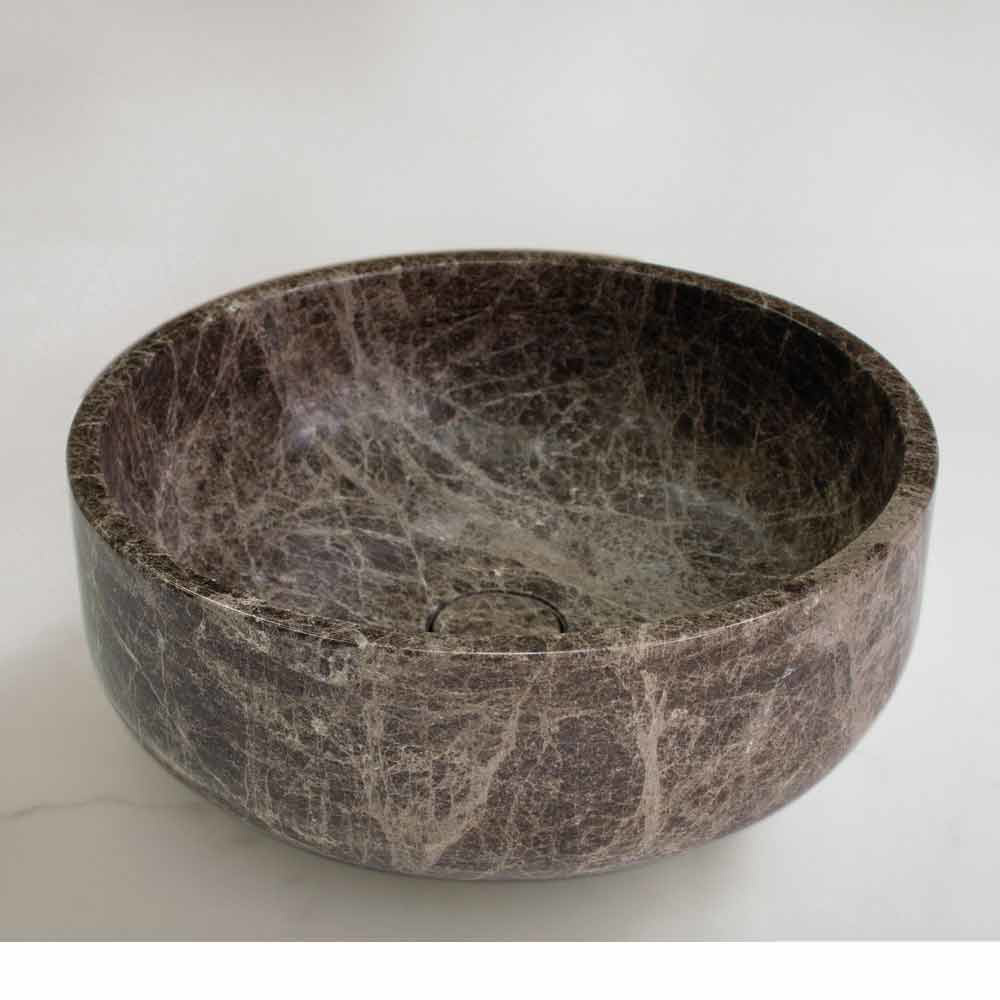 Εικόνα της Νιπτήρας Μπάνιου Fossil Thalo DR33-523 Ø33cm Emperador Dark