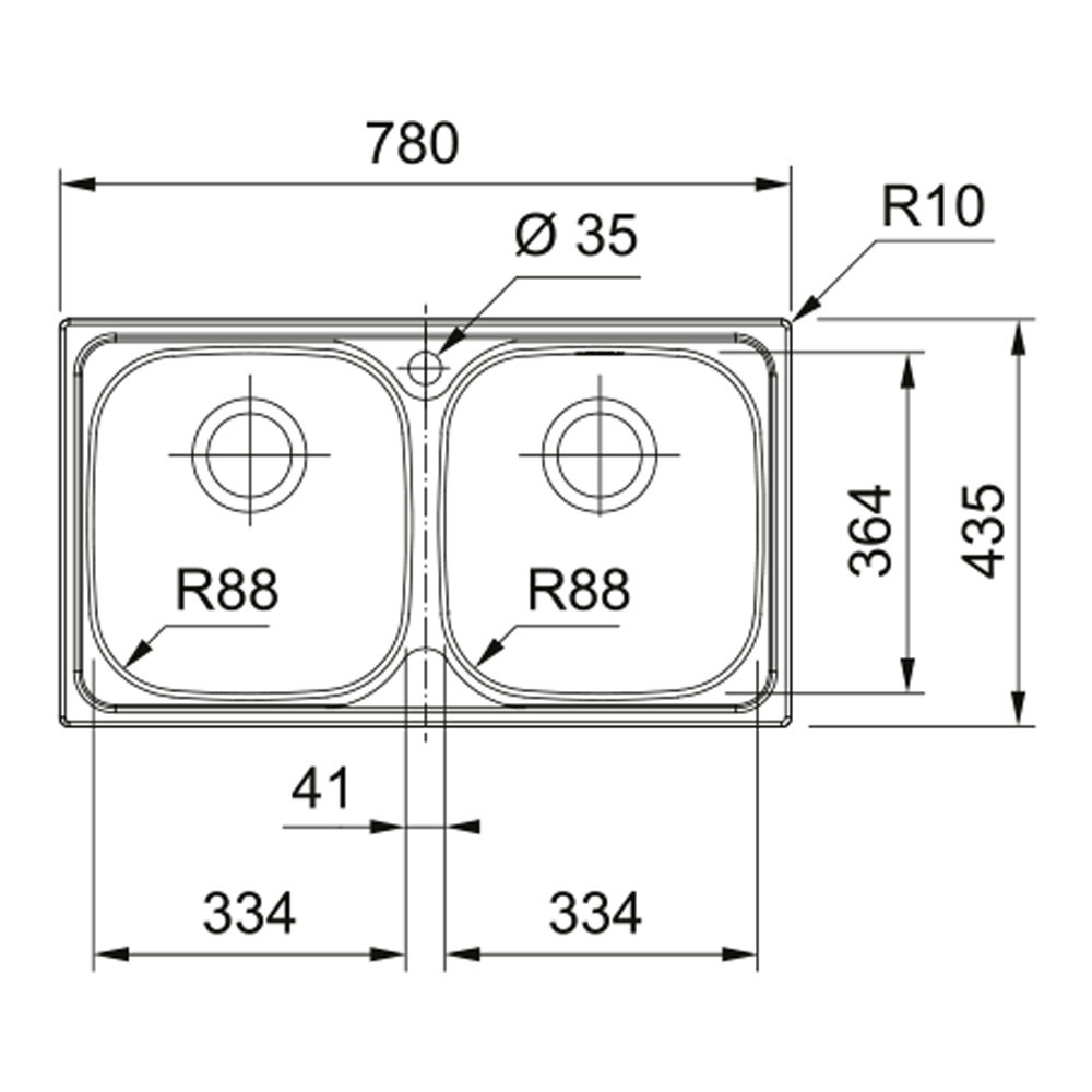 Εικόνα της Νεροχύτης Franke Spark SKN 620-34-34/78 (78x43,5) Λείος Inox 3011585003 (101.0713.867)